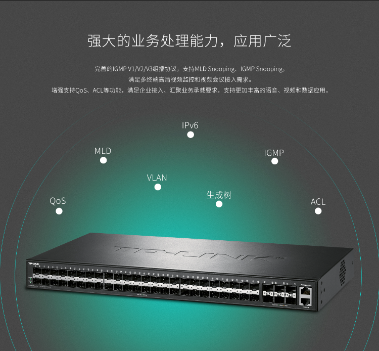 TP-LINK萬兆上聯三層網管交換機